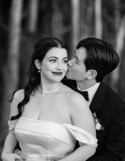 Sophisticated bride and groom wedding portrait at Twin Waters Golf Club, captured by a luxury Sunshine Coast wedding photographer.